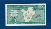 BANCONOTA  Da  10  FRANCS  Amafranca  Cumi -  BURUNDI  - Anno 2005. - Burundi