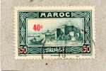 MAROC : Casbah Des Oudaïas à Rabat - Paysage - Timbre De 1933-34 Surchargé Nouvelle Valeur, Et Traits Sur L´ancienne - Used Stamps