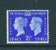 GREAT BRITAIN  -  1940  Stamp Centenary  21/2d  MM - Ongebruikt