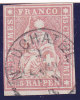Suisse 1857 : No 24 G Oblitéré Proprement Par Un Cachet Circulaire De Neuchâtel - Attestation BERRA - Signé MOSER - Usati