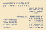 ¤¤  -  Attention Carte De Visite  -  SAVENAY  -  Marcel Bessy , 1 Rue Madame-Jan  -  Monuments Funéraires   -  ¤¤ - Cartes De Visite