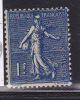 FRANCE N° 205 1F BLEU NOIR  TYPE SEMEUSE LIGNE +  ANNEAU LUNE EN DESSOUS DE REPUBLIQUE NEUF AVEC CHARNIERE - Unused Stamps