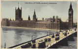 ROYAUME UNI,UNITED KINGDOM,angleterre,england,1920,LONDON ,LONDRES,HOUSES.OF PARLIAMENT,parlement,pont,tram,horloges - Otros & Sin Clasificación