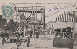 CORBEIL - Concours De Manoeuvres Des Pompes ( 1906 ) - La Manoeuvre Place Du Marché - Corbeil Essonnes