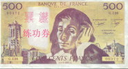 BOC (Bank Of China) Training Banknote, France Banknote Specimen Overprint - China