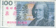 BOC (Bank Of China) Training Banknote, Sweden  Banknote Specimen Overprint - Zweden