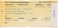 Alt037 Biglietto Ticket, Billet, Treno, Train, Aeroporto, Airport, Schiphol Amsterdam, Olanda, Holland, Pays Bas - Europe