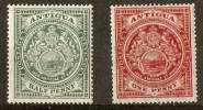 ANTIGUA 1908 - 1917 ½d GREEN, 1d SCARLET SG 41, 44 LMM Cat £14 - 1858-1960 Kronenkolonie