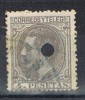 Sellos 4 Pts Alfono XII 1879, Variedad Color, Telegrafos, Edifil Num 208a T º - Used Stamps