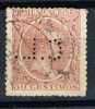 Sello 50 Cts Perforado Comercial C.L Credyt Lyonnais Pequeño, Edifil Num 224 º - Used Stamps