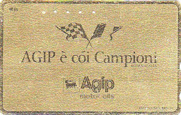 Télécarte DOREE JAPON / 110-016 - Essence & Huile AGIP / Italy - Benzine & Oil Adv. JAPAN GOLD Phonecard - Petróleo