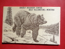 Wood Card--- Grizzly Bear---- West Yellowstone Montana    === Ref 496 - Andere & Zonder Classificatie