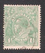 Australia 1923 KG V, 1 1/2p, Perf 14 ,Wmk 9, Scott # 25, VF Used - Gebruikt