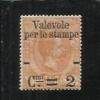 ITALIA REGNO 1890  2 CENT SU 1.25 PACCHI SOPRASTAMPATI DISCRETA CENTRATURA MNH - Neufs