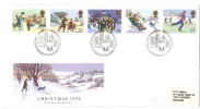 VER1588 - GRAN BRETAGNA 1990 , La Serie N. 1493/1497 Su FDC. Christmas - 1981-1990 Dezimalausgaben