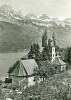 Quarten - Die Kirche Mit Churfirsten             Ca. 1950 - Quarten