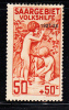 Saar MH Scott #B7 50c + 50c Children At Spring 1927-28 Overprint - Ongebruikt