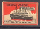 MACAO  - 1 VIGNETTE  ( Bateau Vapeur) - Other & Unclassified