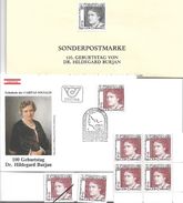 1508k: Hildegard Burjan- Caritas Socialis: Schwarzdruck Plus Viererblock **, FDC, Mustermarke, Einzelmarke - Teologi