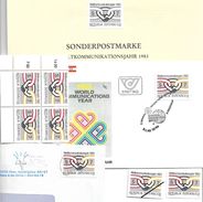 1508l: Österreich 1983 Weltkommunikationsjahr: Schwarzdruck Plus Viererblock **, Einzel- Und Mustermarke, FDC, Brief - Autres & Non Classés
