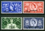 KUWAIT - 1953 CORONATION SET (4V) SURCHARGED FINE LMM * - Kuwait