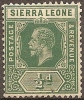 SIERRA LEONE - 1912  ½d King George V, Watermark 3. Scott 103. Mint Hinged * - Sierra Leone (...-1960)