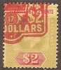 STRAITS SETTLEMENTS - 1909 $2.00 King Edward VII. Scott 126. Revenue Cancel - Straits Settlements