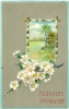 Pfingsten, Landschaft, Blumen, Prägekarte, 1914 - Pfingsten