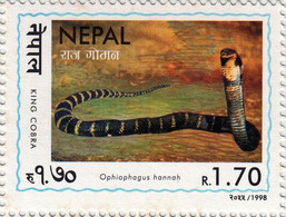 KING COBRA Postage Stamp 1998 NEPAL MINT/MNH - Snakes