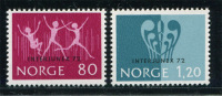 Norway 1972 - "INTERJUNEX" Surcharged Comp. Set Of 2 Stamps - Neufs