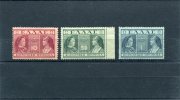 1939-Greece- "Queens" Charity- Cherry-violet, Blue-green, Indigo Blue Complete Set MNH/MH - Liefdadigheid