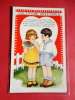 Holidays & Celebrations > Valentine's Day   Embossed   Young Boy & Girl  === ==   ===   Ref 499 - Valentine's Day