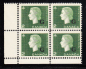 Canada MNH Scott #O47i 2c Cameo With ´Blunt G´ Overprint On Lower Left Stamp Lower Left Plate Block (blank) - Surchargés