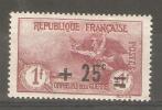France 1922 War Orphans 25c On 1F + 1F MLH - Unused Stamps