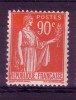 YT 285 - Paix 90c Rouge Carminé - Neuf * Cote 42 - 1932-39 Paz