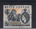 RB 861 - Kenya Uganda & Tanganyika 1954 - 5/= Used Stamp - SG 178 - Elephants Animals - Kenya, Uganda & Tanganyika