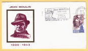 - Enveloppe Timbre 1,60F - Hommage Jean Moulin- 6 Septembre 1983 - CHARTRES - - Souvenir Blokken