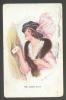 THE LOVES POST , ART DECO  ART NOUVEAU  , LADY  IN PINK , SIGNED FRED  KASKELINE ,  OLD POSTCARD - Kaskeline