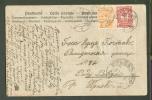 1916    RUSSIA  LATVIA ESTONIA POSTCARD FROM RIGA TO JURYEV , 4+1 STAMPS - Lettres & Documents