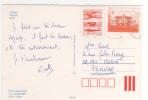 2 Beaux  Timbres  / Carte , Postcard De 1990  Pour La France - Briefe U. Dokumente