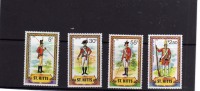 ST. KITTS 1981 SOLDIERS MILITARY UNIFORMS - UNIFORMI MILITARI MNH - St.Kitts Y Nevis ( 1983-...)