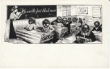 Black Children In School Room, First Black Man Nero Joke On C1900s Vintage Postcard - Black Americana