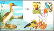 T)1977,COLOMBIA,BIRDS/FLOWERS,FDC.- - Collections, Lots & Series