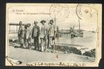 S. THOME  SAO THOME , GRUPO DE CARREGADORES D`ALFANDEGA, SAIL BOAT , HARBOUR ,  OLD  POSTCARD - Sao Tome En Principe