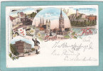 GRUSS  Aus  HALLE  -  4 VUES  -  1897  -  BELLE  CARTE PRECURSEUR - - Halle (Saale)