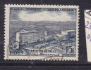 AFRIQUE EQUATORIALE FRANÇAISE N° 234 15F NOIR ARDOISE ET VIOLET GRIS HÔPITAL DE BRAZZAVILLE OBL - Otros & Sin Clasificación