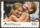 AUSTRALIA - DIECUT - USED 2011 60c Living Australia - Embrace Friendship - Children - Used Stamps