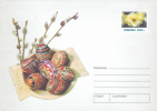 EGGS, EASTER, 2002, COVER STATIONERY, ENTIER POSTAL, UNUSED, ROMANIA - Easter