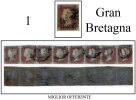 Gran-Bretagna-0001-Issue 1841 (o) Used-unmarked-single And Strip Of 8 Values- Quality And Price At Your Discretion. - Gebruikt