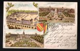 LITHO FIDELITAS DEUTSCHE ARMEE POSTKARTE KARLSRUHE GRENADIER-KASERNE MOLTKESTRASSE KASERNE CASERNE SCHLOSS SCHLOSSTURM - Karlsruhe